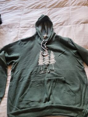 Bella Canvas Green 'Stay Wild' Tree Graphic Hoodie